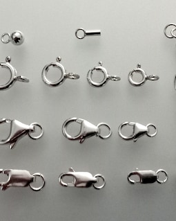 Silver Lobster Clasps, Silver Spring Ring Clasps, Silver Claw