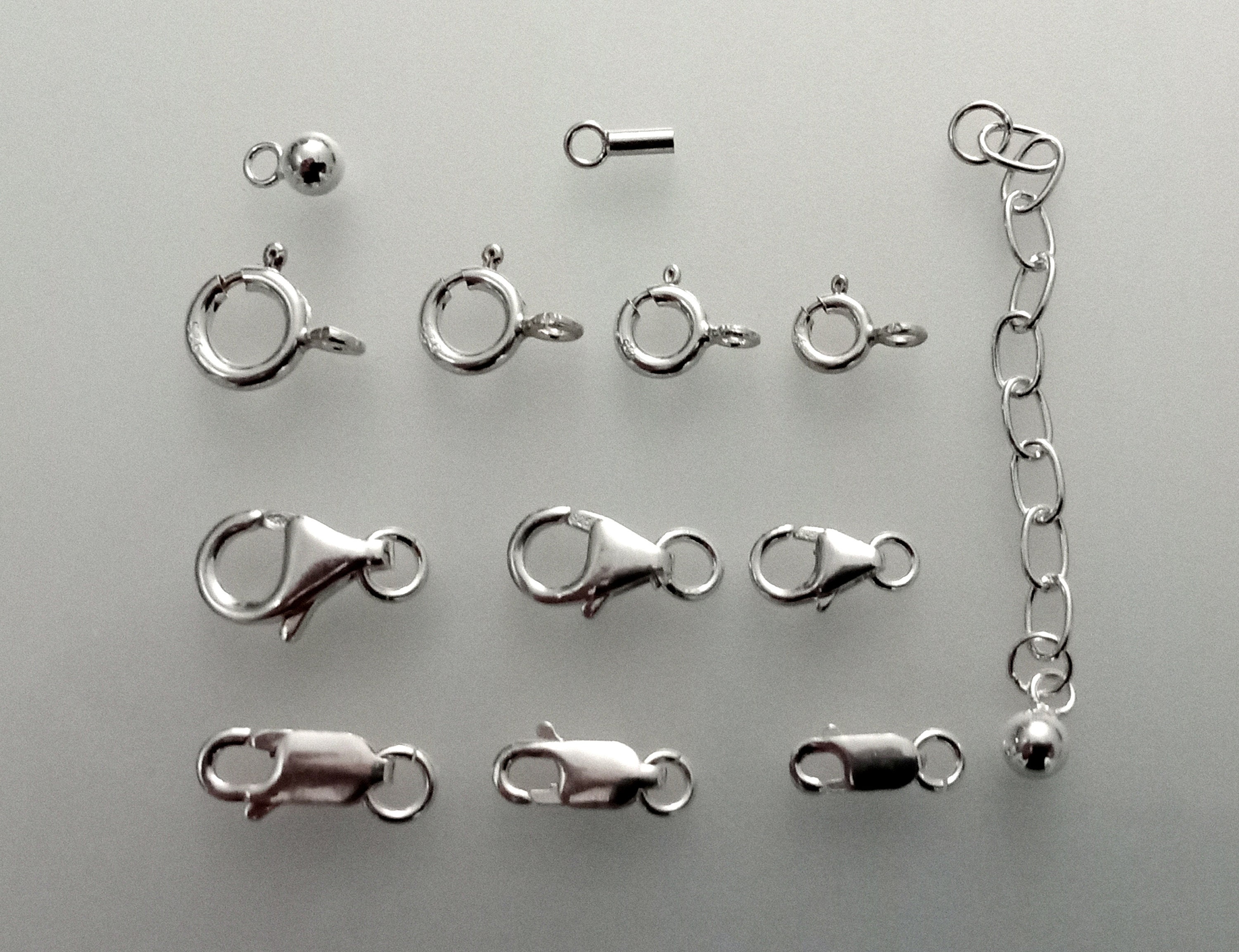 silver、925 まとめ売り Silver Lobster Clasps, Silver Spring Ring Clasps, Silver Claw