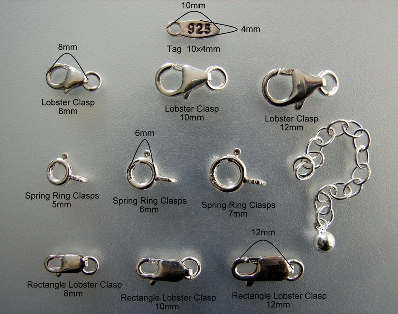 Silver Lobster Clasps Silver Spring Ring Clasps Silver Claw - Etsy