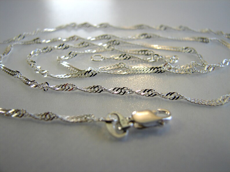 925 Sterling Silver Singapore Chain. Made in Italy Necklace Etsy