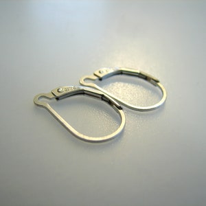 May include: A pair of silver earring hooks with a small, clear, round stone on each hook. The hooks are marked with the number "2025".
