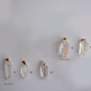 Clear Quartz Pendant, with Brass bail, gold plated, All sizes indicated on the picture.  Hole:Approx 5x8mm,
