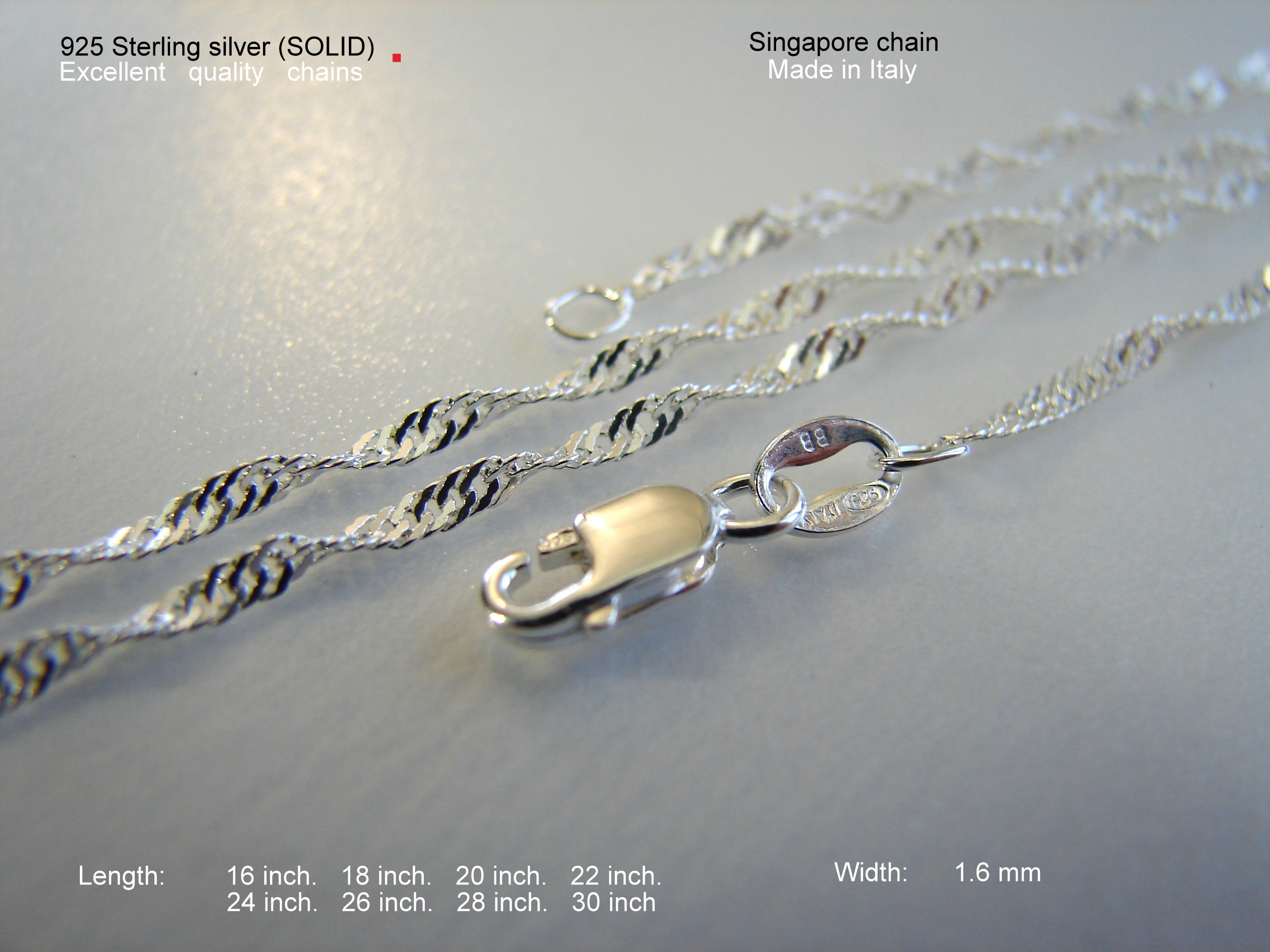 60 Cm  Collana Con Catena Laterale In Argento Sterling 925 Da 1618202224 Pollici Mn204~p128507125 - Foto 13