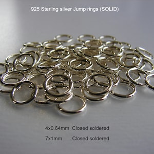 925 Sterling silver Jump Rings,SOLIDOpened & Closed Jump rings soldered, Round, 3mm, 4mm, 5mm, 6mm, 7mm, 8mm, 10mm. ... image 3