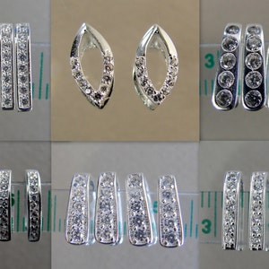 SALE. 925 Sterling Silver Pinch Bails, with cubic zirconia, Solid silver 418BB105-1-7 ... image 1