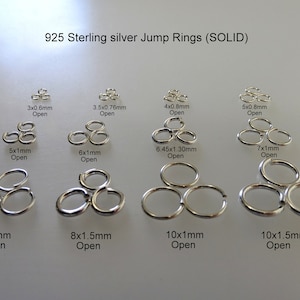 925 Sterling silver Jump Rings,SOLIDOpened & Closed Jump rings soldered, Round, 3mm, 4mm, 5mm, 6mm, 7mm, 8mm, 10mm. ... image 2