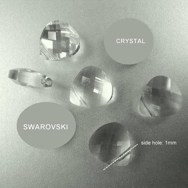 SWAROVSKI crystal pendant Flat Briolette 6012 Faceted Crystal, Size:11x10mm.