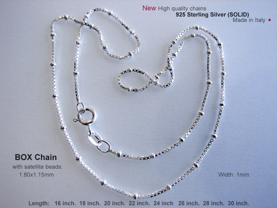 Sterling Silver Bead Chain Necklace 1mm Wide - Made in Italy Sterling Silver Bead Chain Necklace 1mm Wide - Made in Italy