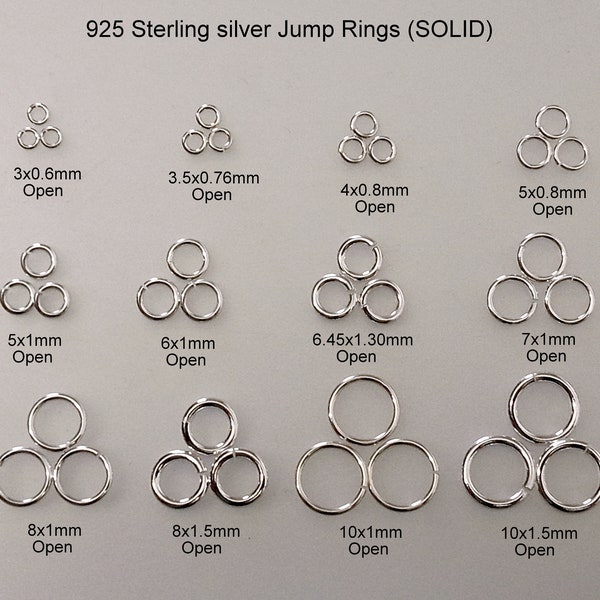 Sterling Silver Jump Rings - Etsy