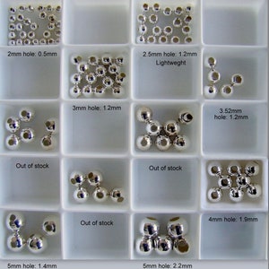 925 Sterling Silver Bead, Spacer Round, 2.2mm, 2.5mm 3mm, 3.5mm, 4mm, 5mm. 5pcs, 10pcs,15pcs, 20pcs, 30pcs, 40pcs, 50pcs,100pcs 925 SS image 1