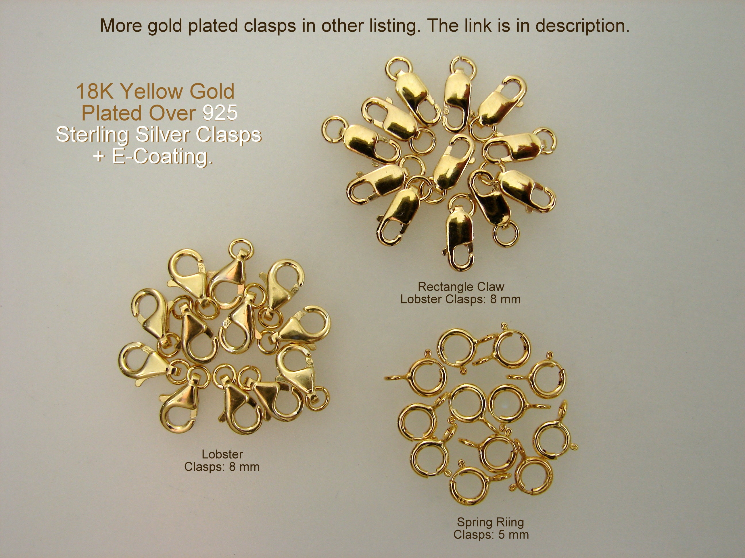 18K Yellow Gold Plated Over Brass E coating. Sale by 1pc 2pcs