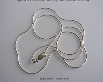 Vintage 16 Inch Italy 925 Sterling Silver Snake Chain