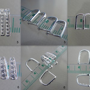 SALE. 925 Sterling Silver Pinch Bails, with cubic zirconia, Solid silver 418BB105-1-7 ... image 4