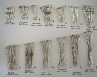 200 Bastones Bolita 30mm T62 Plateados Head Pin Broche Tête Perlestilk Argento 200 Bastones Bolita 30mm T62 Plateados Head Pin Broche Tête Perlestilk Argento