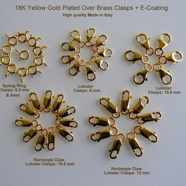 18K Yellow Gold Plated Over Brass + E-Coating. Sale by  1pc, 2pcs, 3pcs, 4pcs, 6pcs, 10pcs, 20pcs. ...