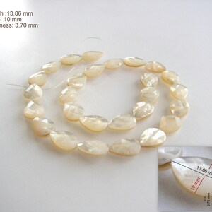 Natural White Shell Beads, Teardrop white.