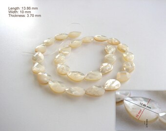 Natural White Shell Beads, Teardrop white.