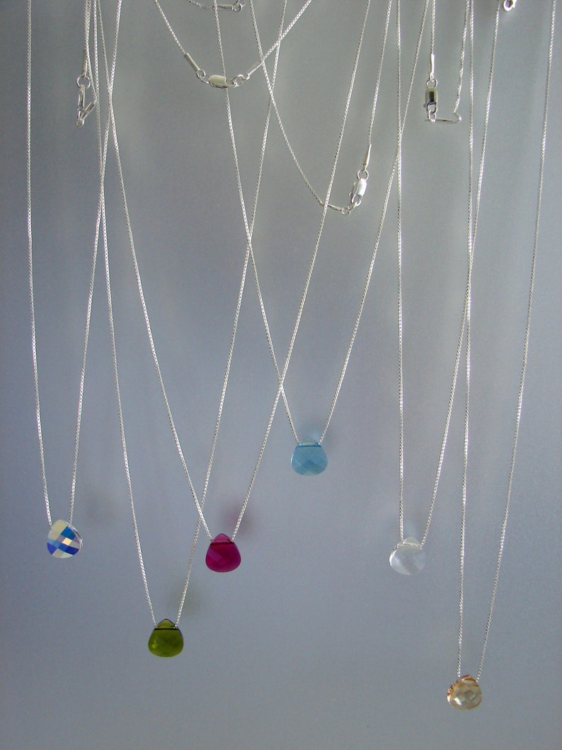 Floating SWAROVSKI crystal Necklace 925 Sterling Silver Etsy
