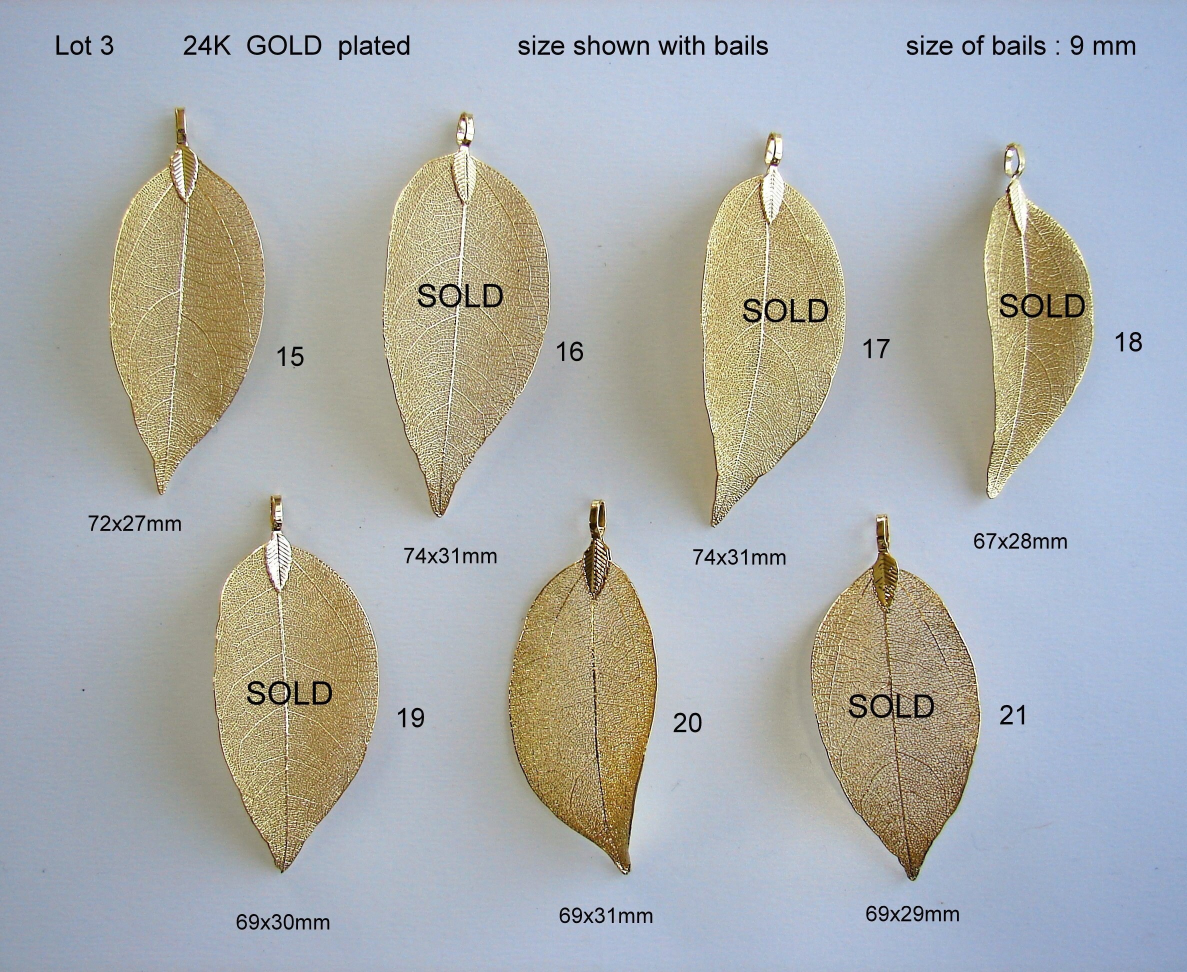 Natural Leaf, Leaf Pendant, Electroplated 24K GOLD, Plated Natural Re…