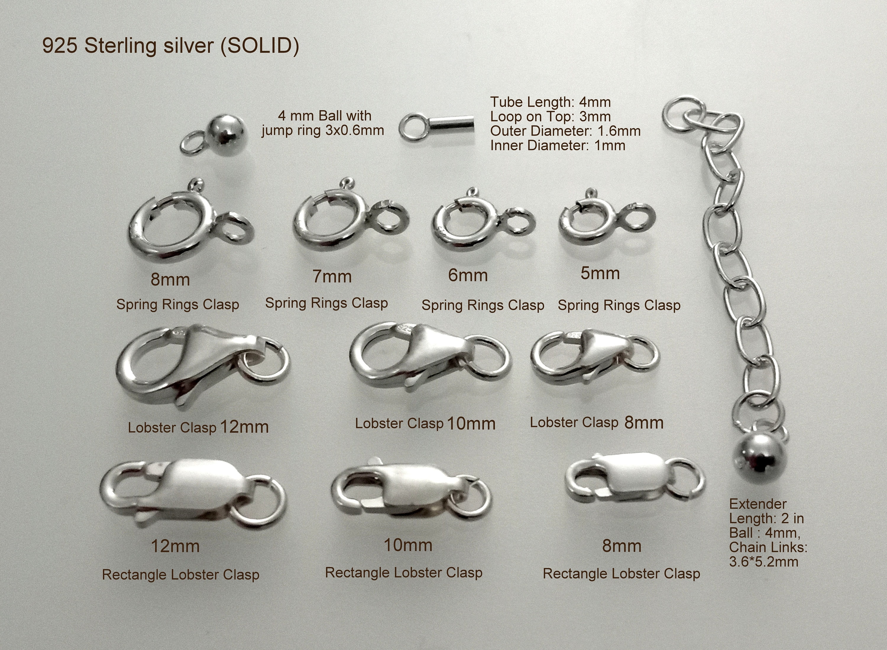 Clasp, Lobster w/o Ring 925 Clasp, Lobster w/o Ring 925