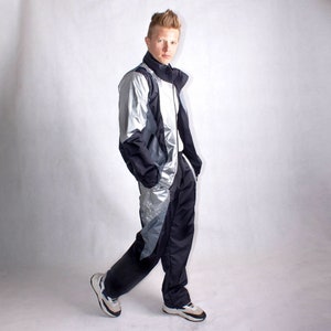 Windbreaker Water Repellent Tracksuit Silver Black