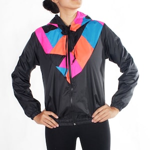 Veste coupe-vent unisexe en patchwork, couleurs contrastées, imperméable.