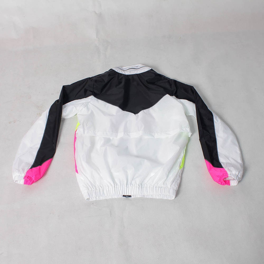 Black&white Neon Color Hideable Hood Windbreaker Jacket - Etsy