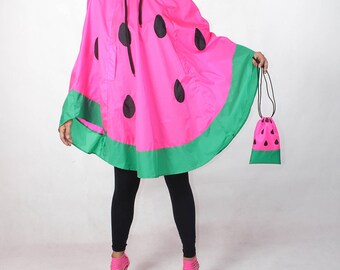 NEON PINK Watermelon Waterproof Rain 