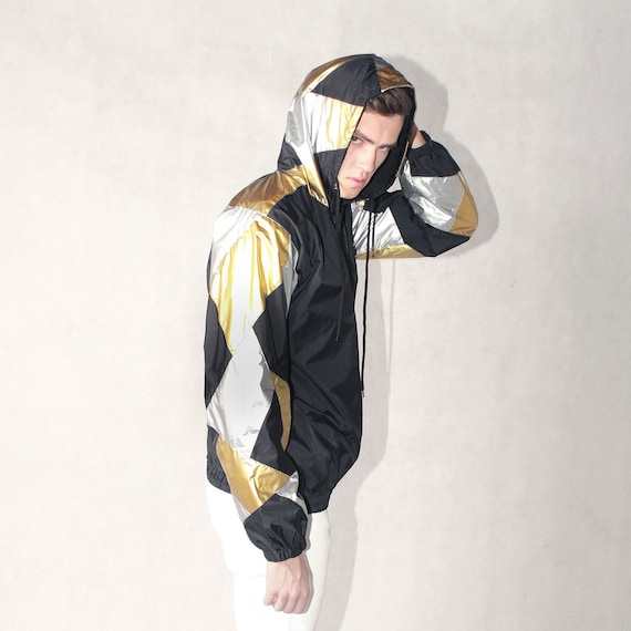 【Anyone more】Lucky Nylon Hooded Shirt Windbreaker Jacket common unique