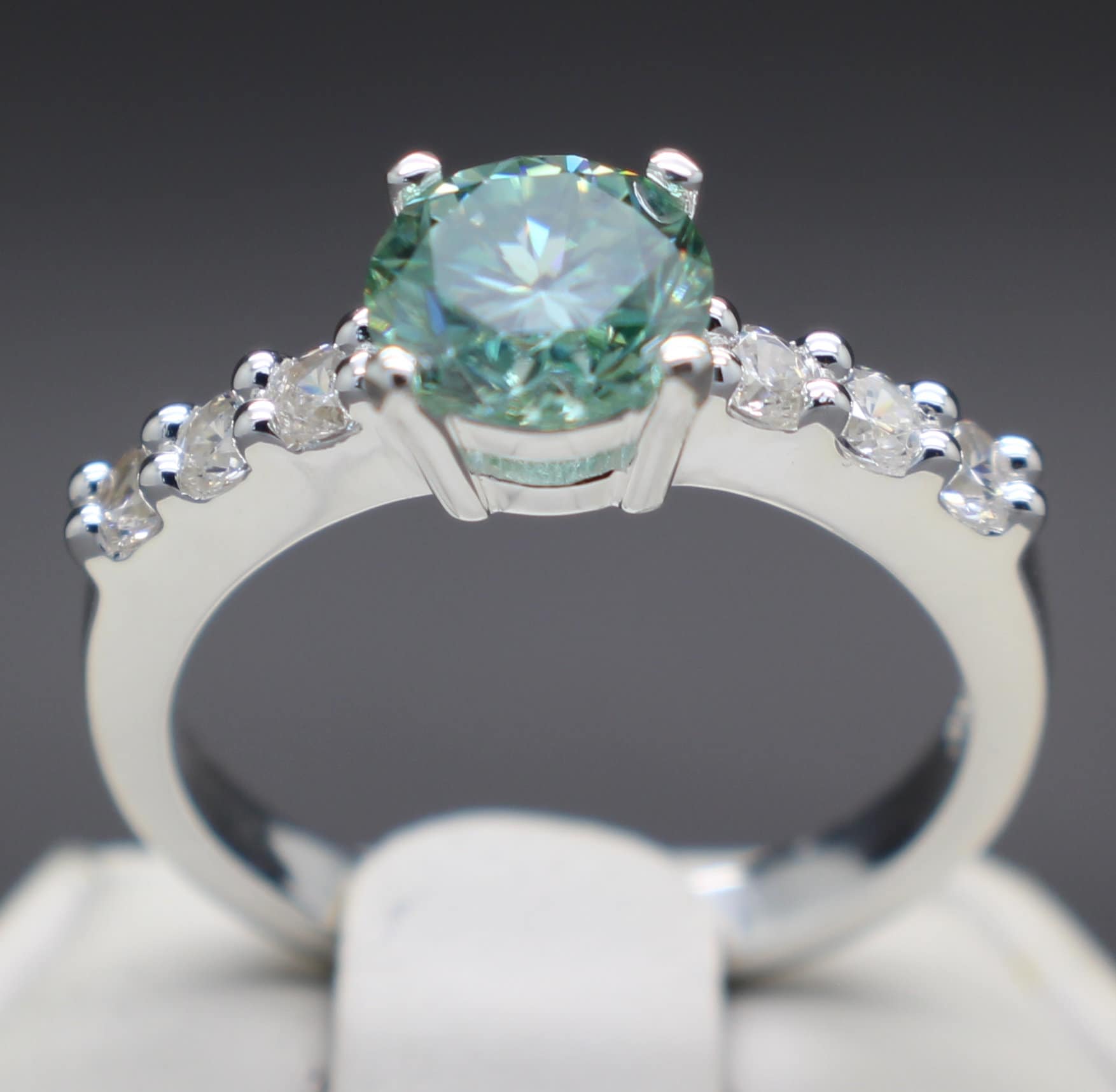 1.20cts Fancy Blue Diamond Ring (6.89mm) Flawless Clarity and Apprasied! Size 7