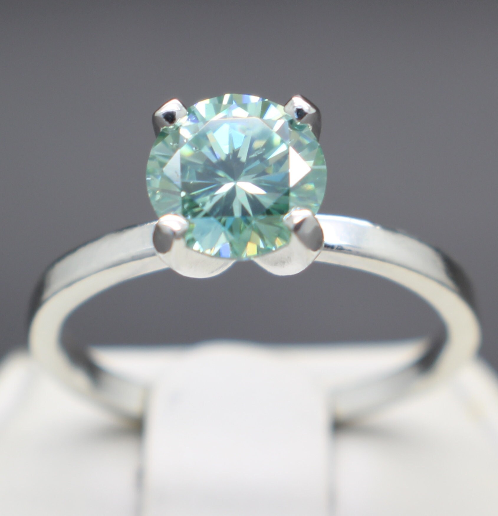 1.38cts Fancy Light Blue Diamond Engagement Ring 7.29mm VS2 Etsy