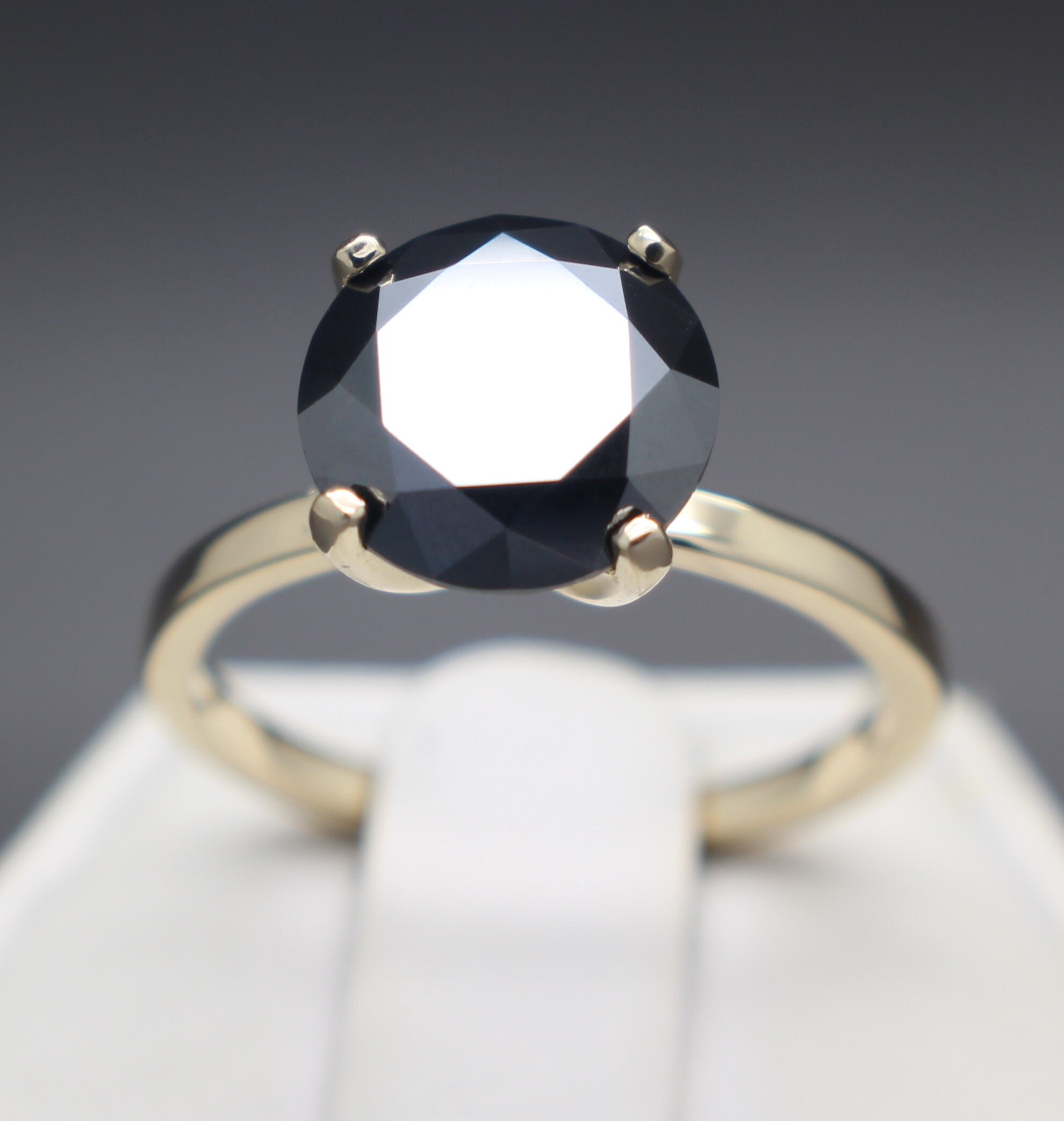 3.00cts Real Natural Black Diamond Engagement Ring Size 4 to 9