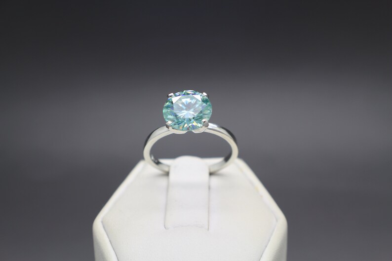3.15cts Ice Blue Diamond Engagement Ring 9.50mm VS1 Clarity Etsy