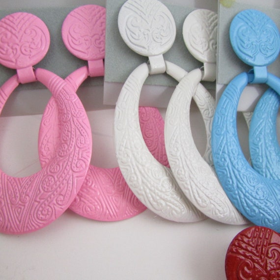 Vintage earring- Pattern teardrop dangle drop ear… - image 9