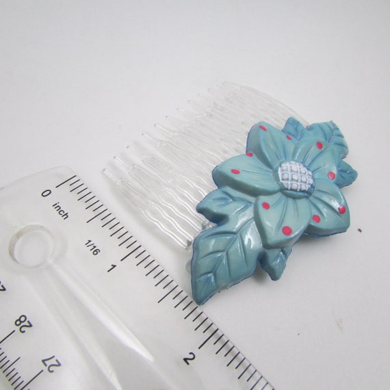 Vintage hair accessories/ Flower hair comb/ 90s h… - image 10