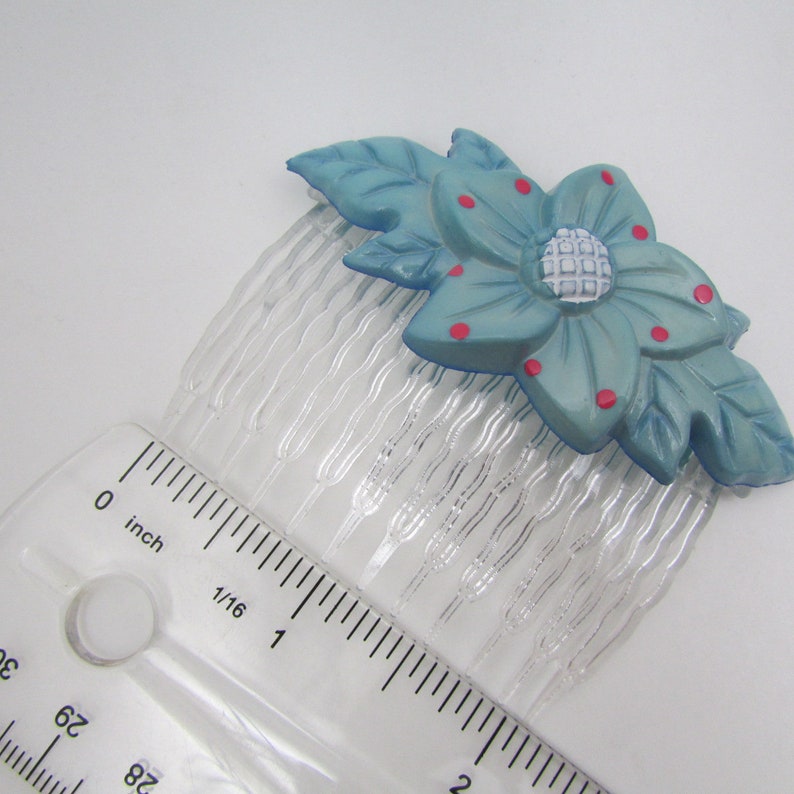 Vintage hair accessories/ Flower hair comb/ 90s hair accessories image 9