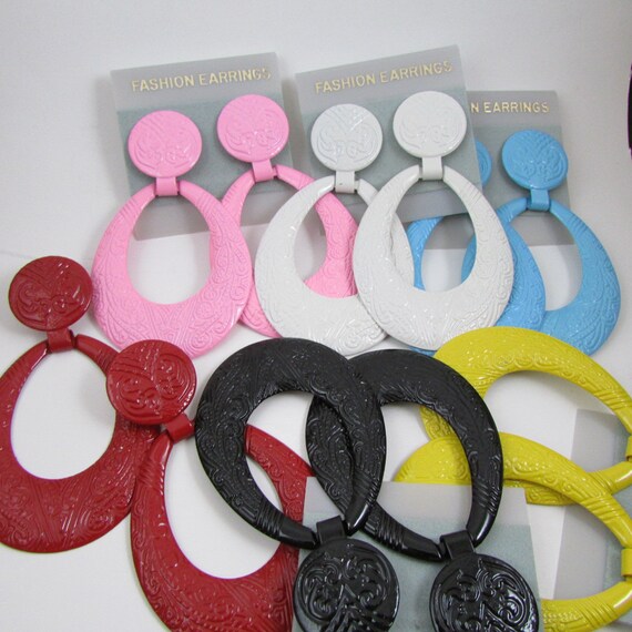 Vintage earring- Pattern teardrop dangle drop ear… - image 8