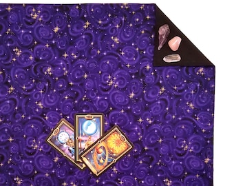 Stargazer Tarot Cloth: Celestial Cotton with Silk or Velvet Lining