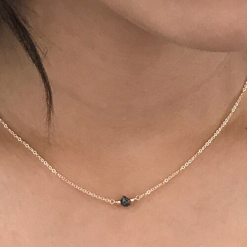 Black Diamond Necklacediamond Necklace for Giftdiamond Etsy