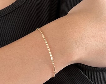 Dainty Chain Bracelet - Thin Gold Bracelet - Rose Gold, Sterling Silver or 14k Gold Filled Minimalist Bracelet