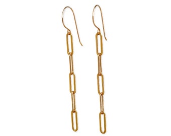 Paperclip Earrings - Chain Link Earrings - Sterling Silver or 14k Gold Filled Hypoallergenic Nickel free Earrings