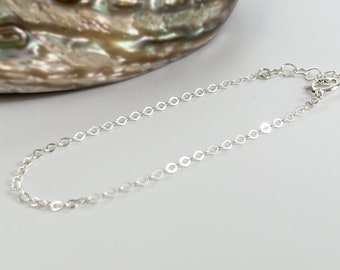 Sterling Silver Bracelets for Women - Dainty Chain Bracelet - Simple Everyday Bracelet - 14k Gold Filled or Rose Gold