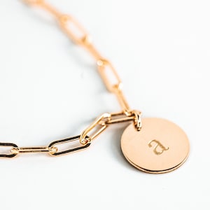 Initial Bracelet Gold or Sterling SIlver - Paper Clip Bracelet - Paperclip Chain Bracelet - Bracelets for Women