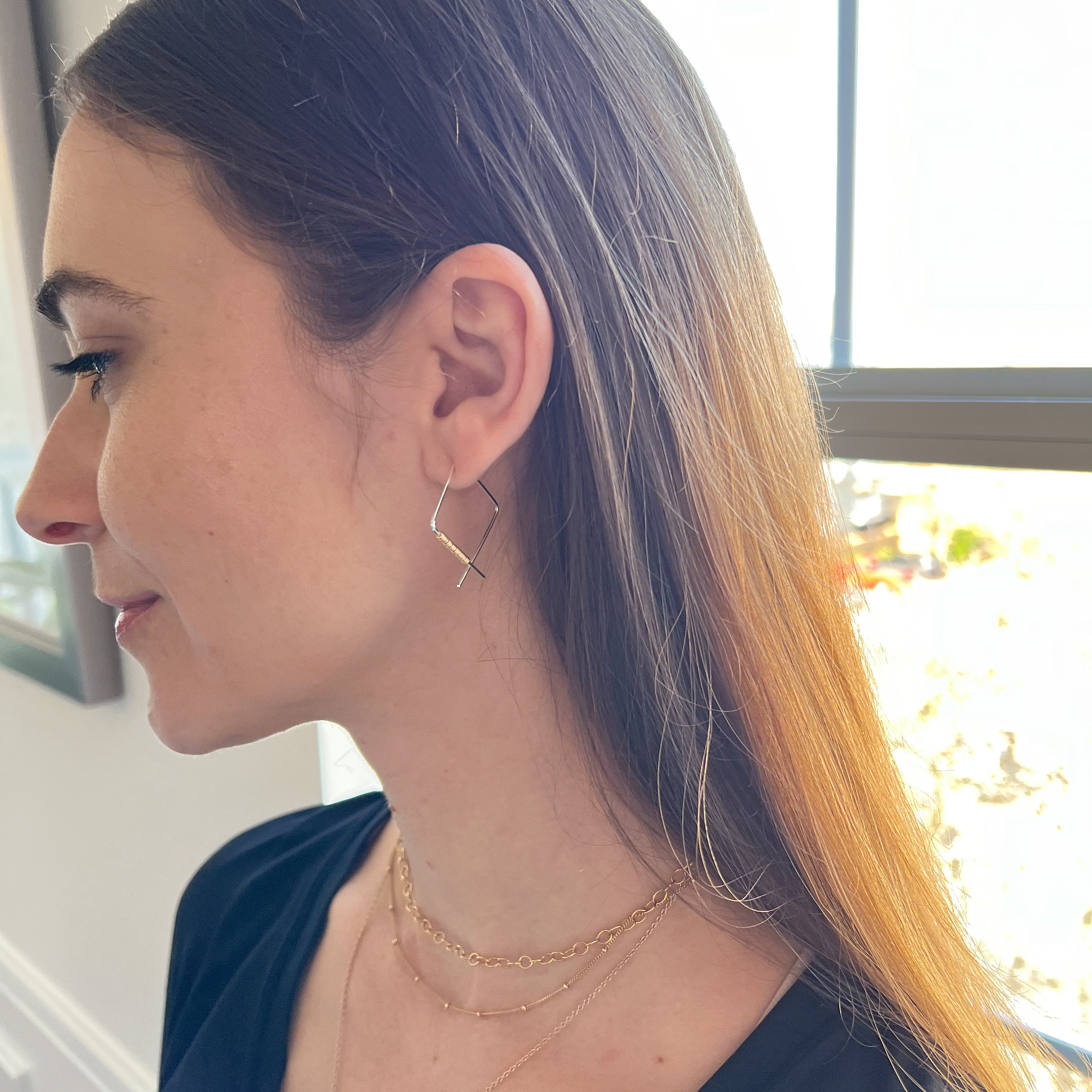 [TATIANA] 925Silver☆Basic Square Hoop Earrings Tatiana - Square Hoop Earrings