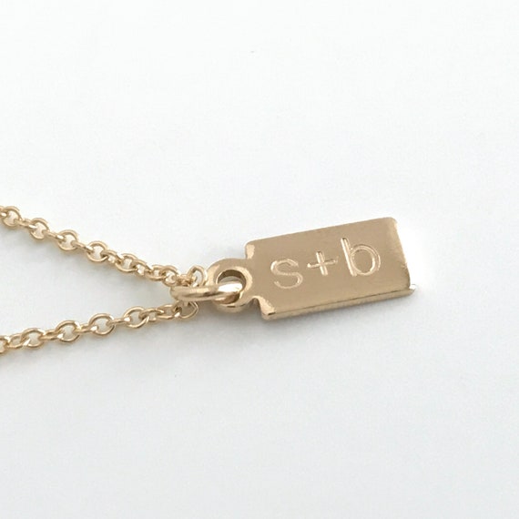 14k Gold Blue Sapphire September Birthstone Cursive Letter Y Dog-tag Necklace