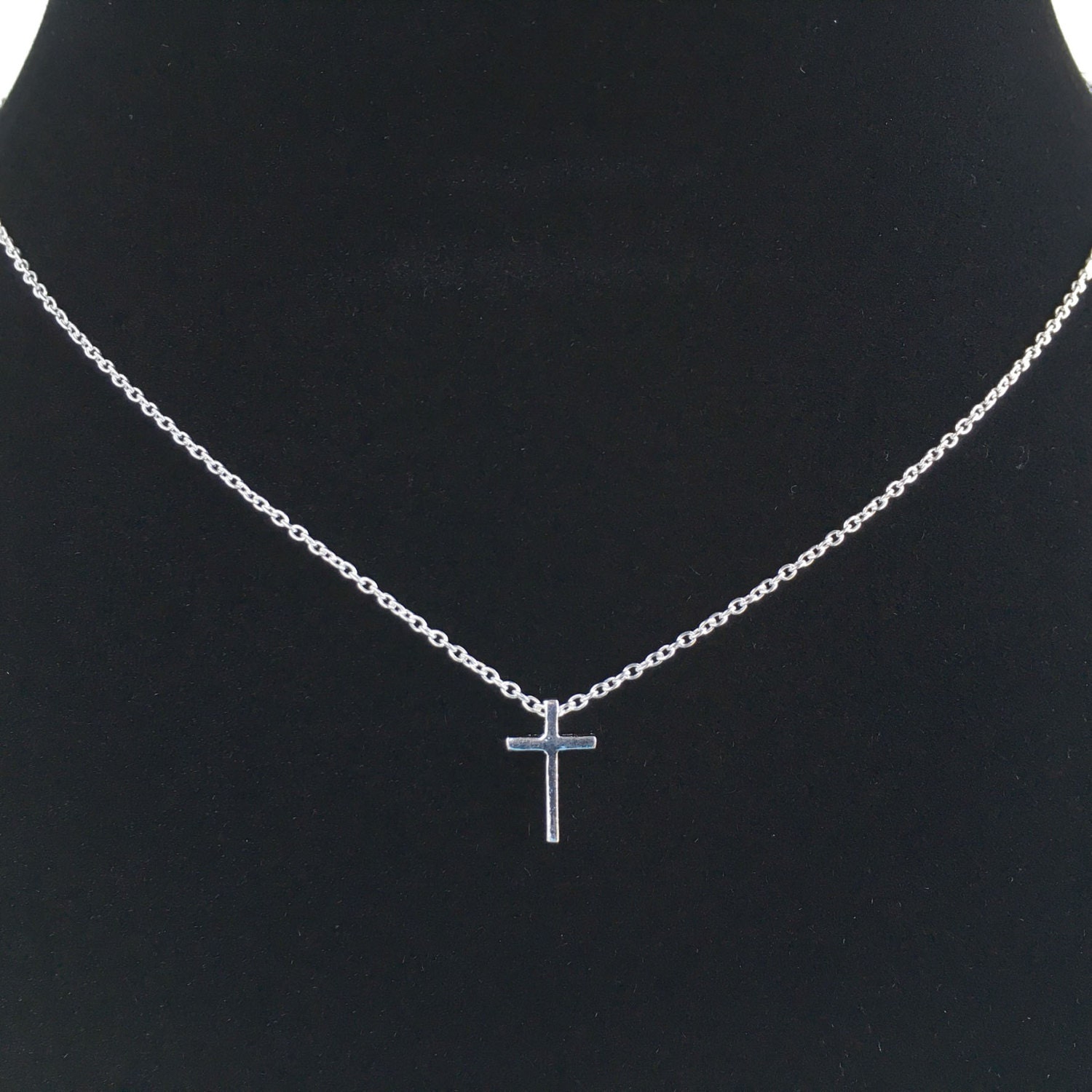Dainty Cross Necklace Sterling Silver 