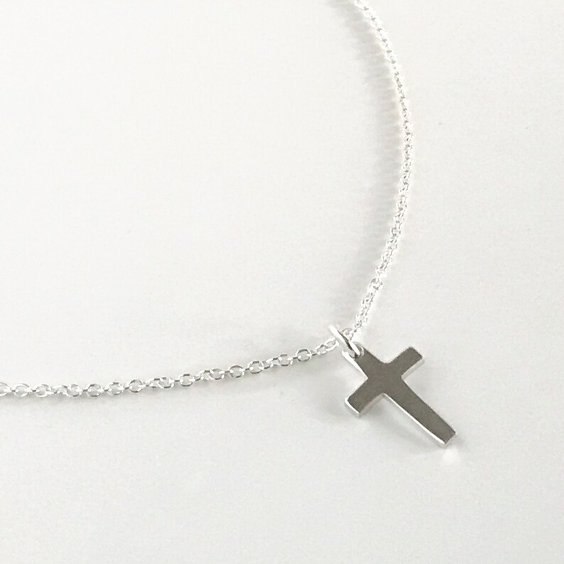 Dainty Cross Necklace for Woman Sterling Silver Tiny Cross Etsy