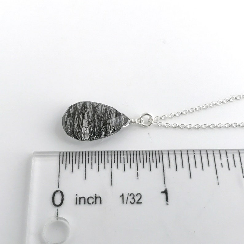Tourmalated or Rutilated Quartz Necklace Unique Necklaces for Women Boho Crystal Pendant Necklace
