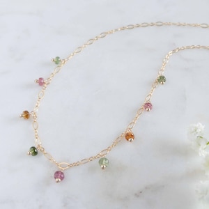 Watermelon Tourmaline Necklace - Pink Tourmaline Necklace - October Birthstone Necklace for Woman - Gift for Woman