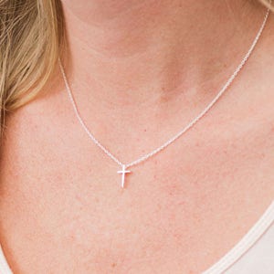Dainty Cross Necklace Sterling Silver Tiny Cross Necklaces for Women ...